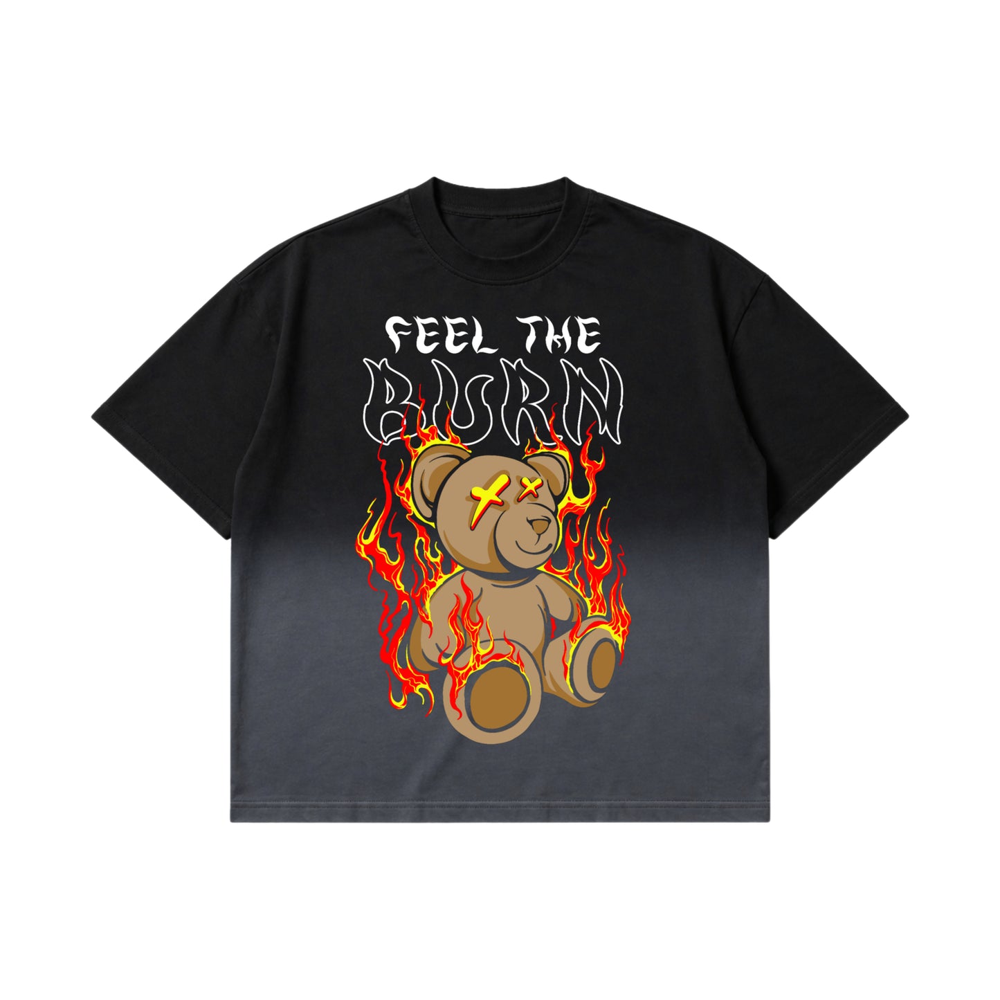 Feel The Burn Black Ombre Wash T-Shirt