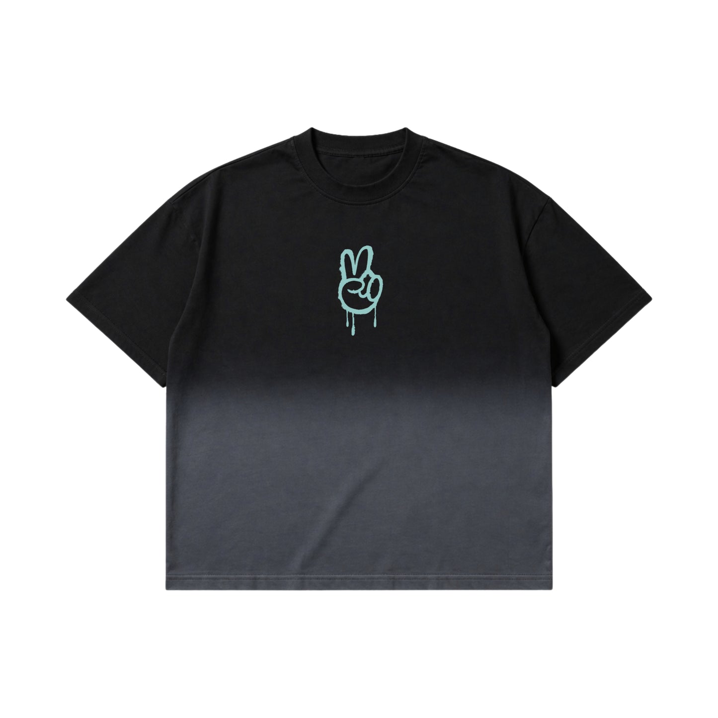 Peace Black Ombre Washed Boxy T-Shirt