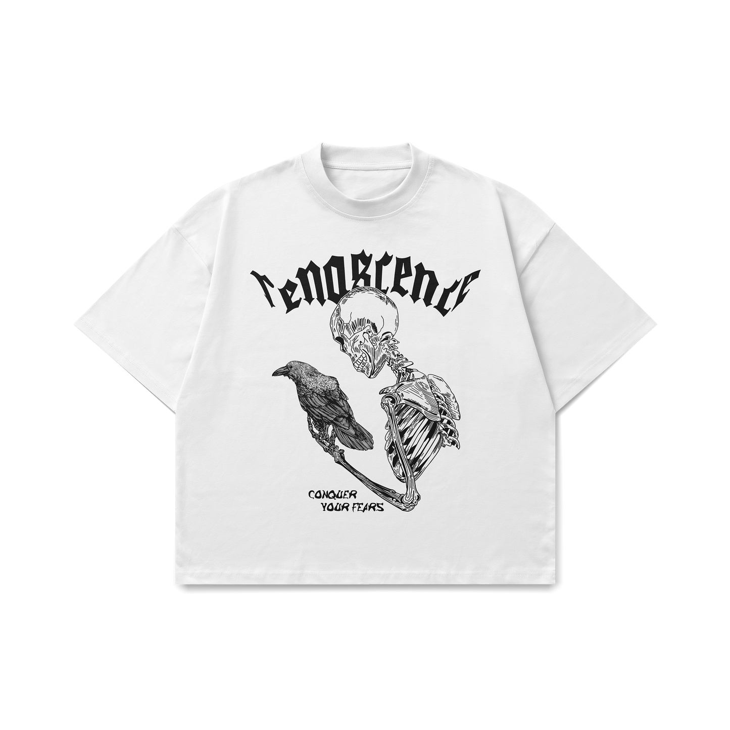 Renascence Skeleton Graphic White Oversized T-Shirt