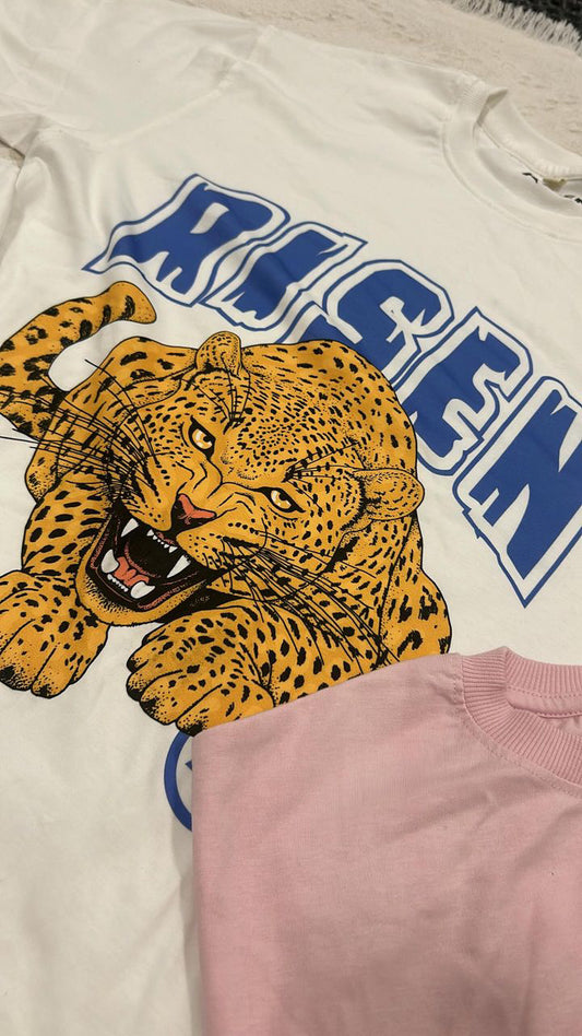 Risen Leopard Graphic Oversized T-shirt