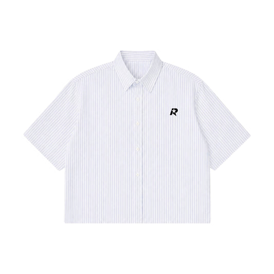 Blue Striped Boxy Fit Shirt