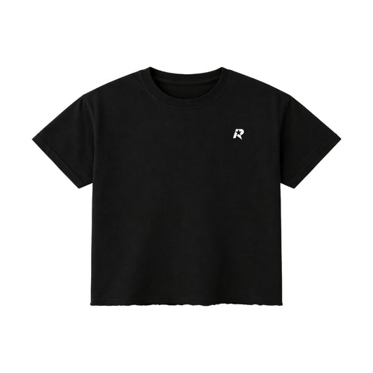 Boxy Cropped Black T-Shirt
