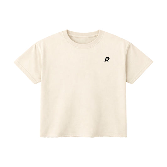 Boxy Cropped Off White T-Shirt