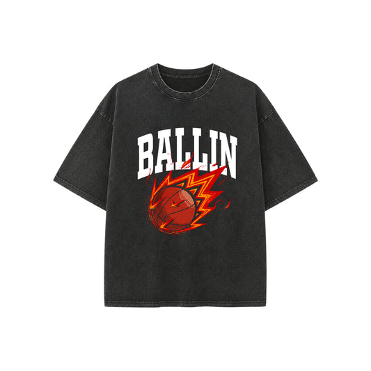 Ballin Vintage Fade Wash Oversized T-Shirt