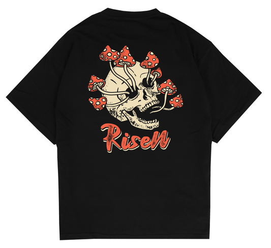 Mushrooms Skull Graphic Oversized T-shirt