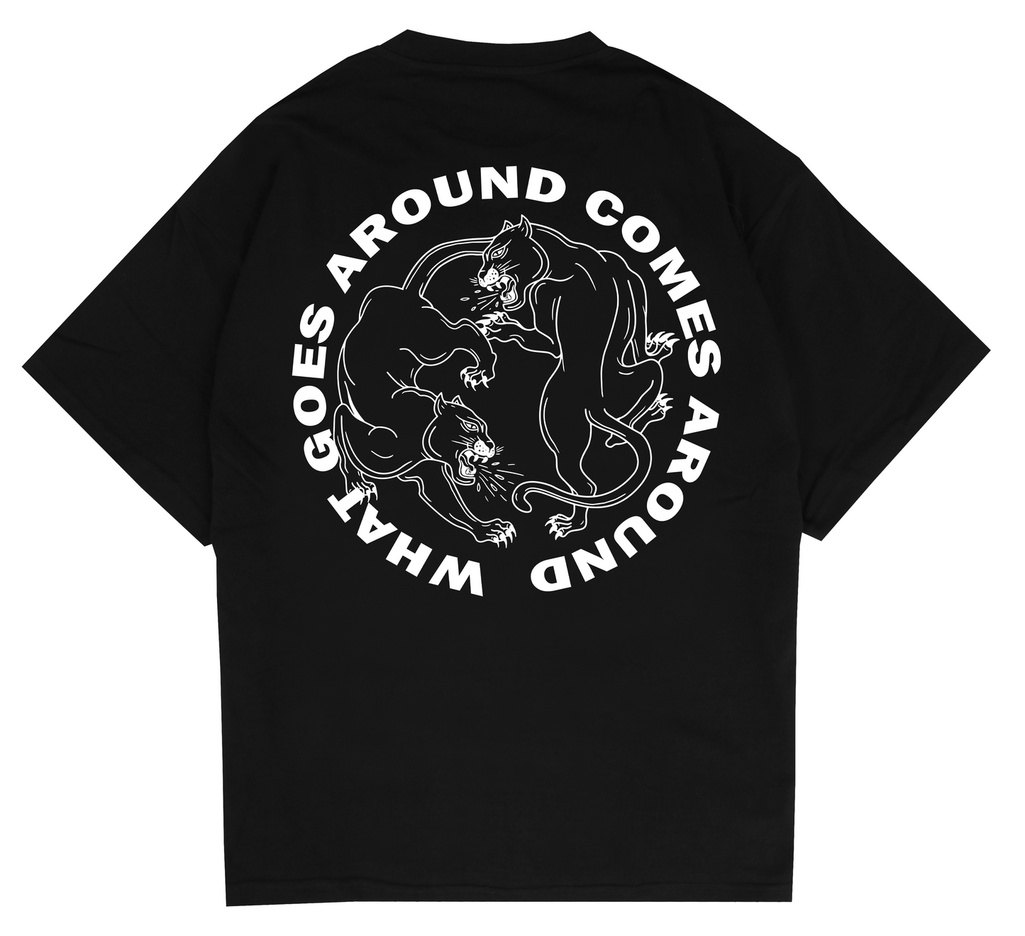 What Goes Around Comes Around Panther Graphic Oversized T-shirt