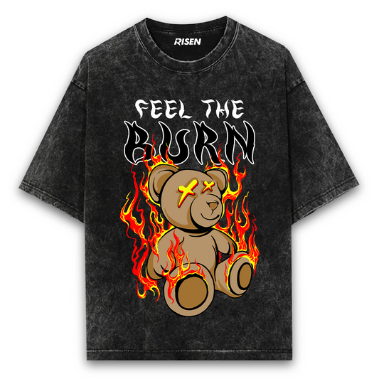 Feel The Burn Acid Wash Oversized T-shirt