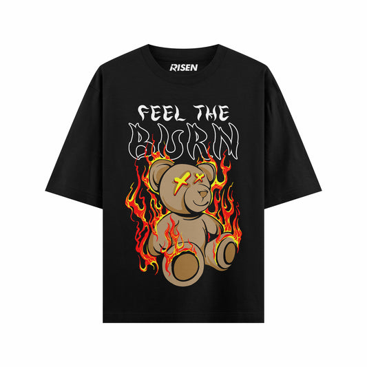 Feel The Burn Teddy Graphic Oversized T-shirt