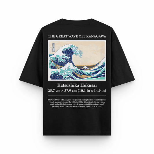 The Great Wave Off Kanagawa Back Print Oversized T-shirt