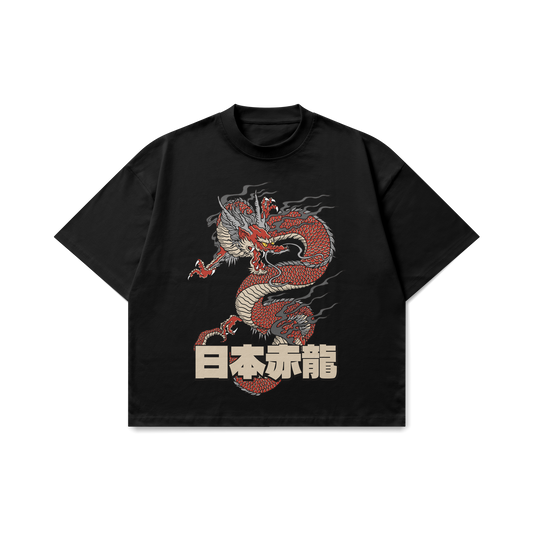 Japanese Dragon Graphic Oversized T-Shirt