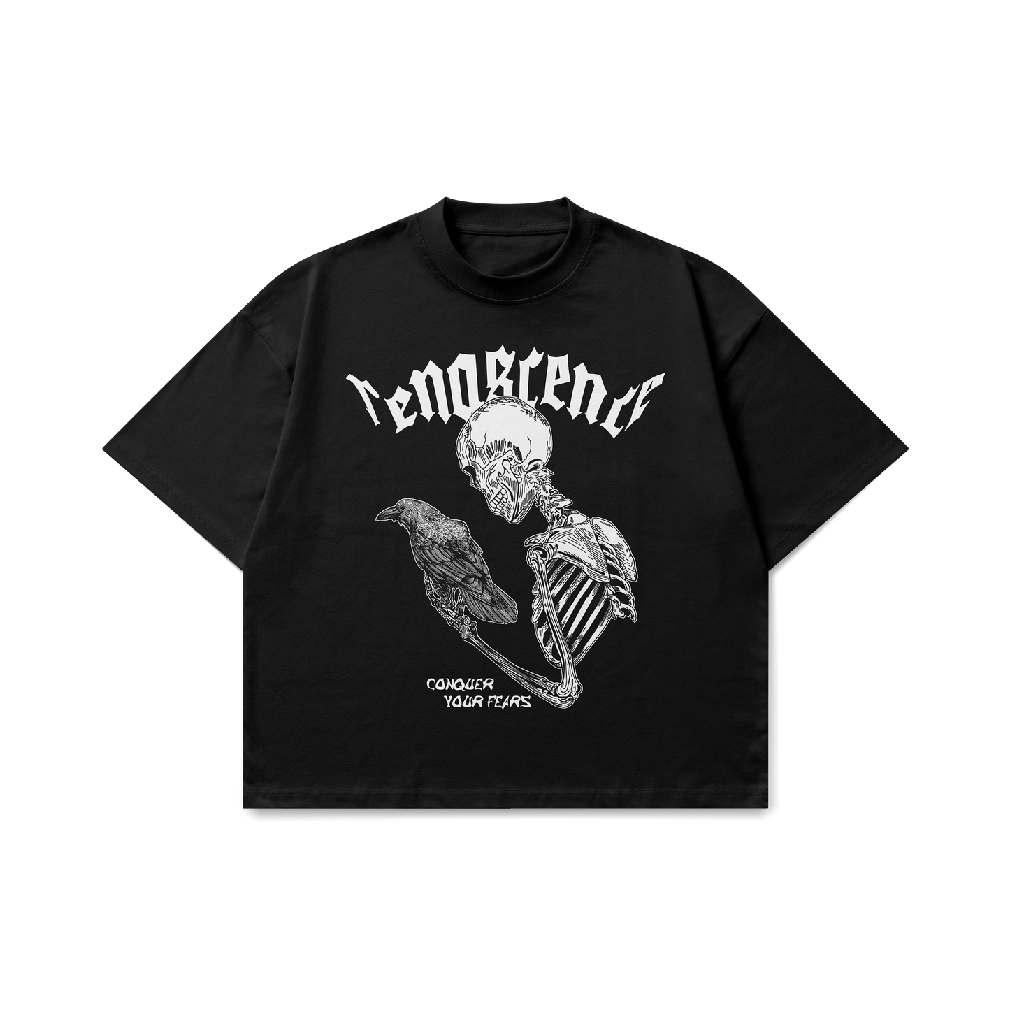 Renascence Skeleton Graphic Black Oversized T-Shirt