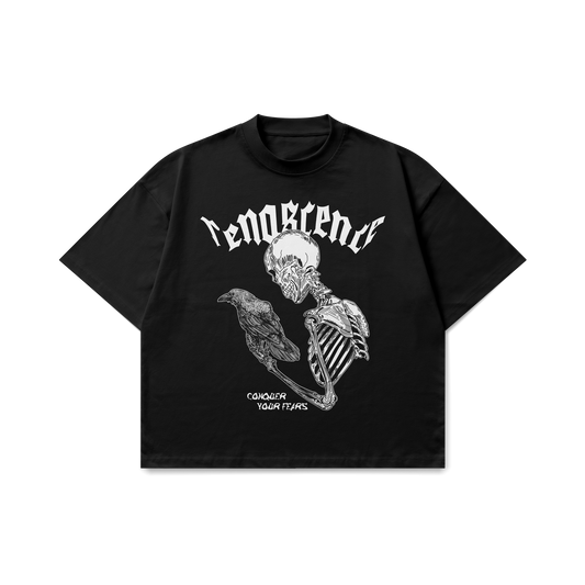Renascence Skeleton Graphic Black Oversized T-Shirt