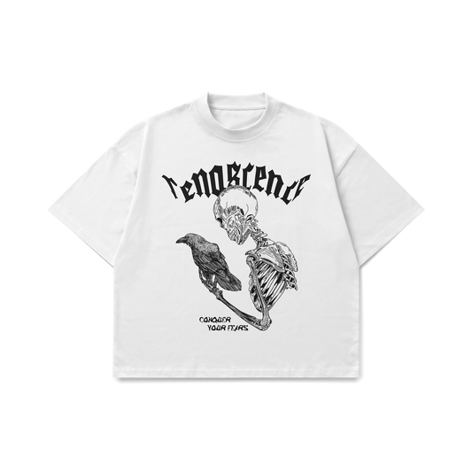 Renascence Skeleton Graphic White Oversized T-Shirt