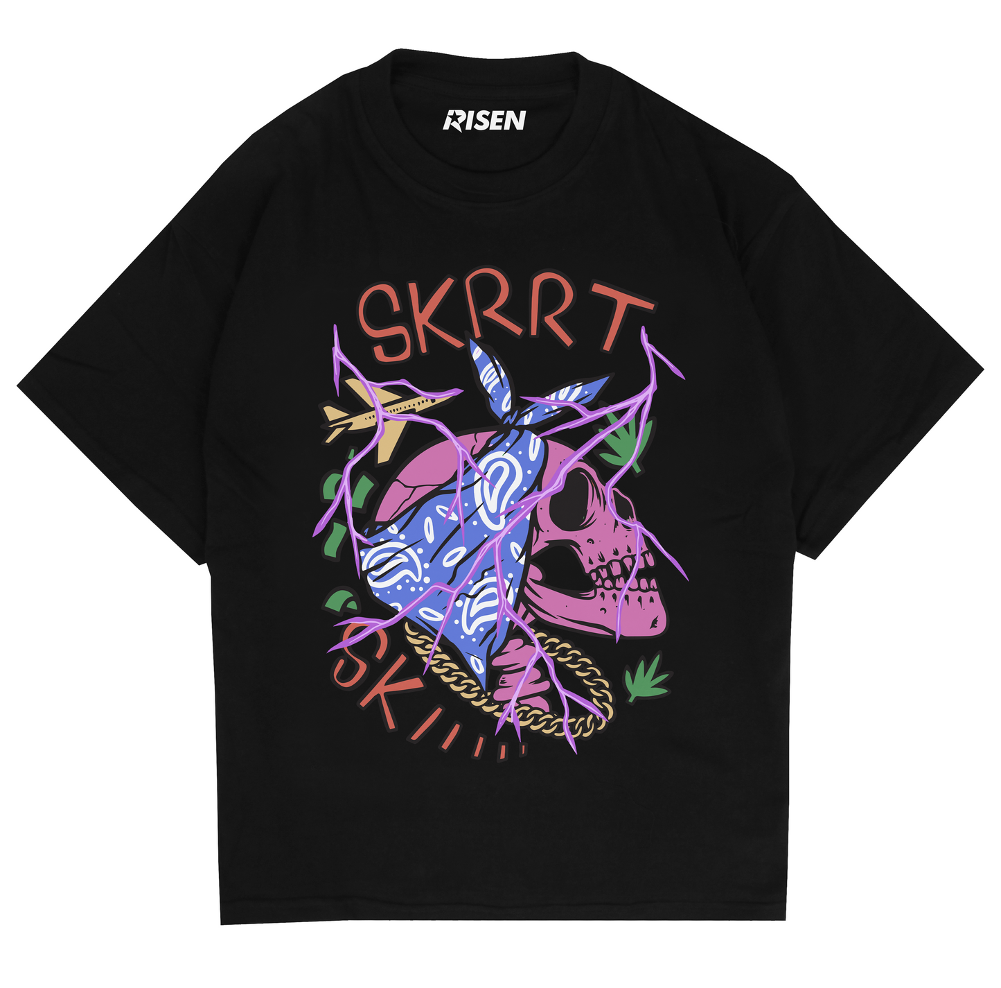 Skrrt Skull Graphic Oversized T-shirt