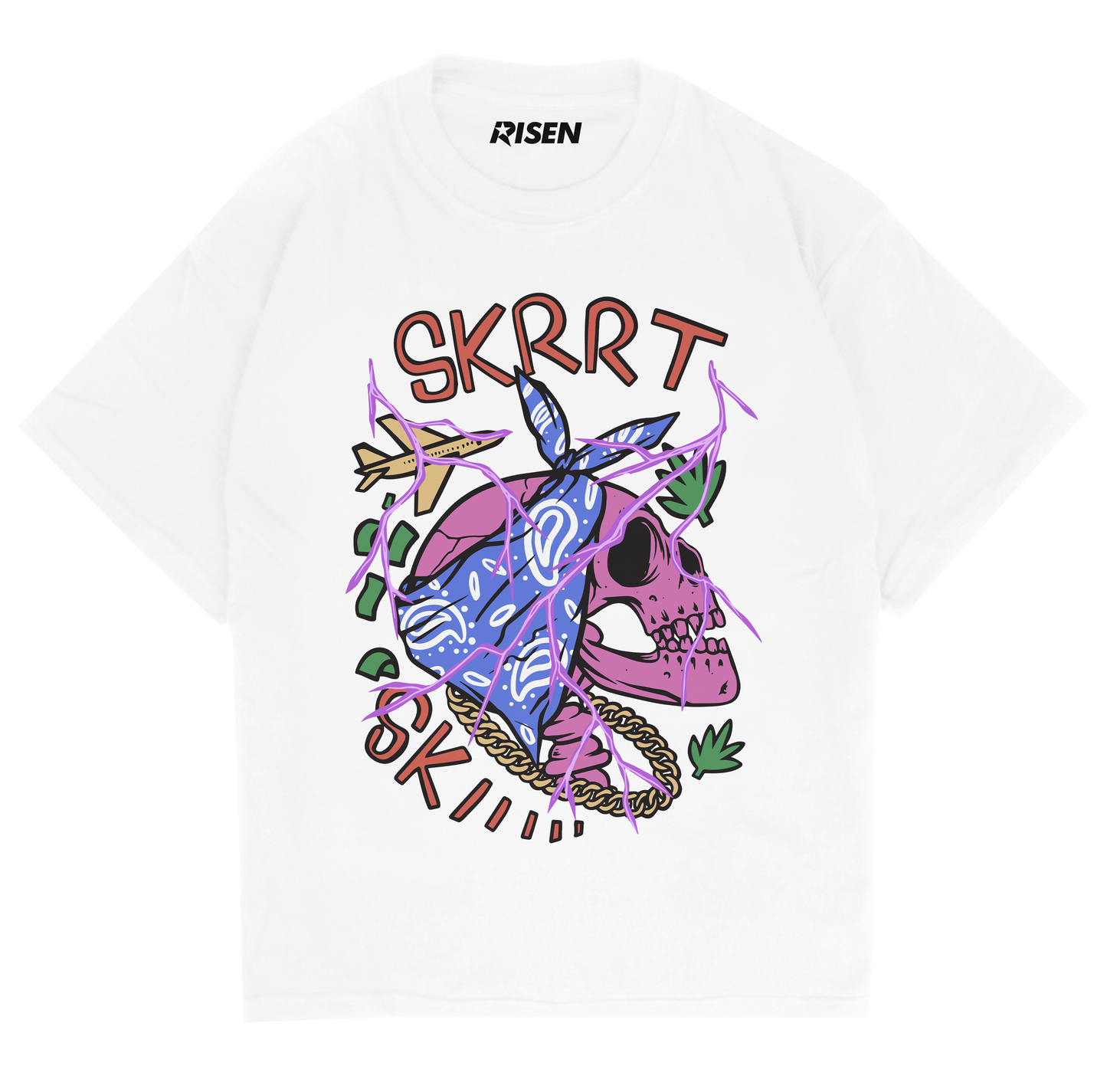 Skrrt Skull Graphic Oversized T-shirt