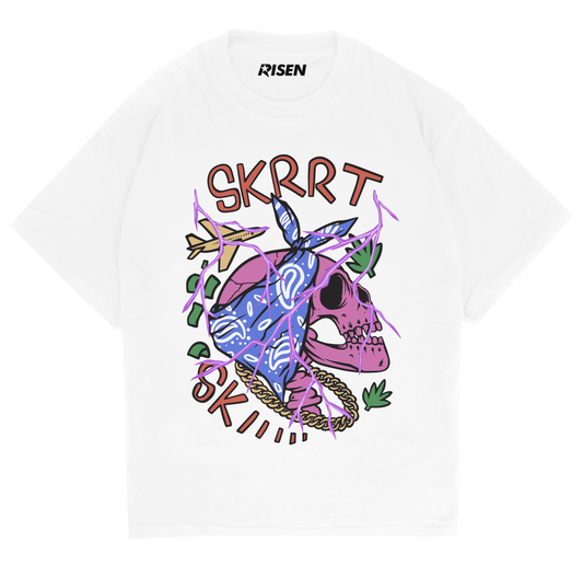 Skrrt Skull Graphic Oversized T-shirt