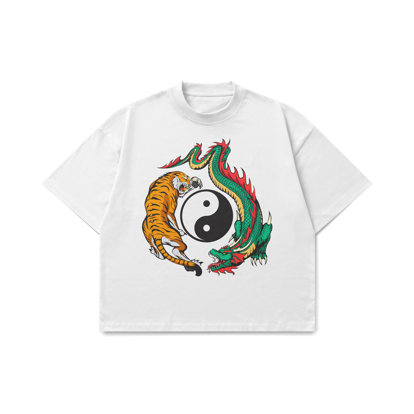 Tiger & Dragon Graphic Oversized T-Shirt