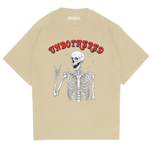 Unbothered Skeleton Print Oversized T-shirt