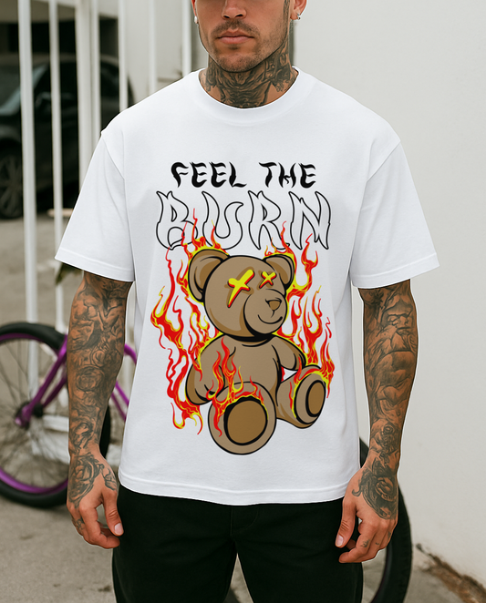 Feel The Burn Teddy Graphic Oversized T-shirt