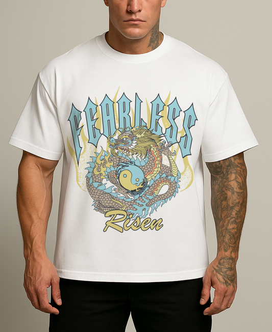 Yin Yang Dragon Graphic Oversized T-shirt